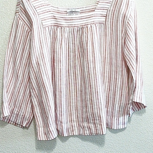 Rachel Zoe 100% LINEN Woman Stripe Top Shirt Size S - Picture 3 of 11